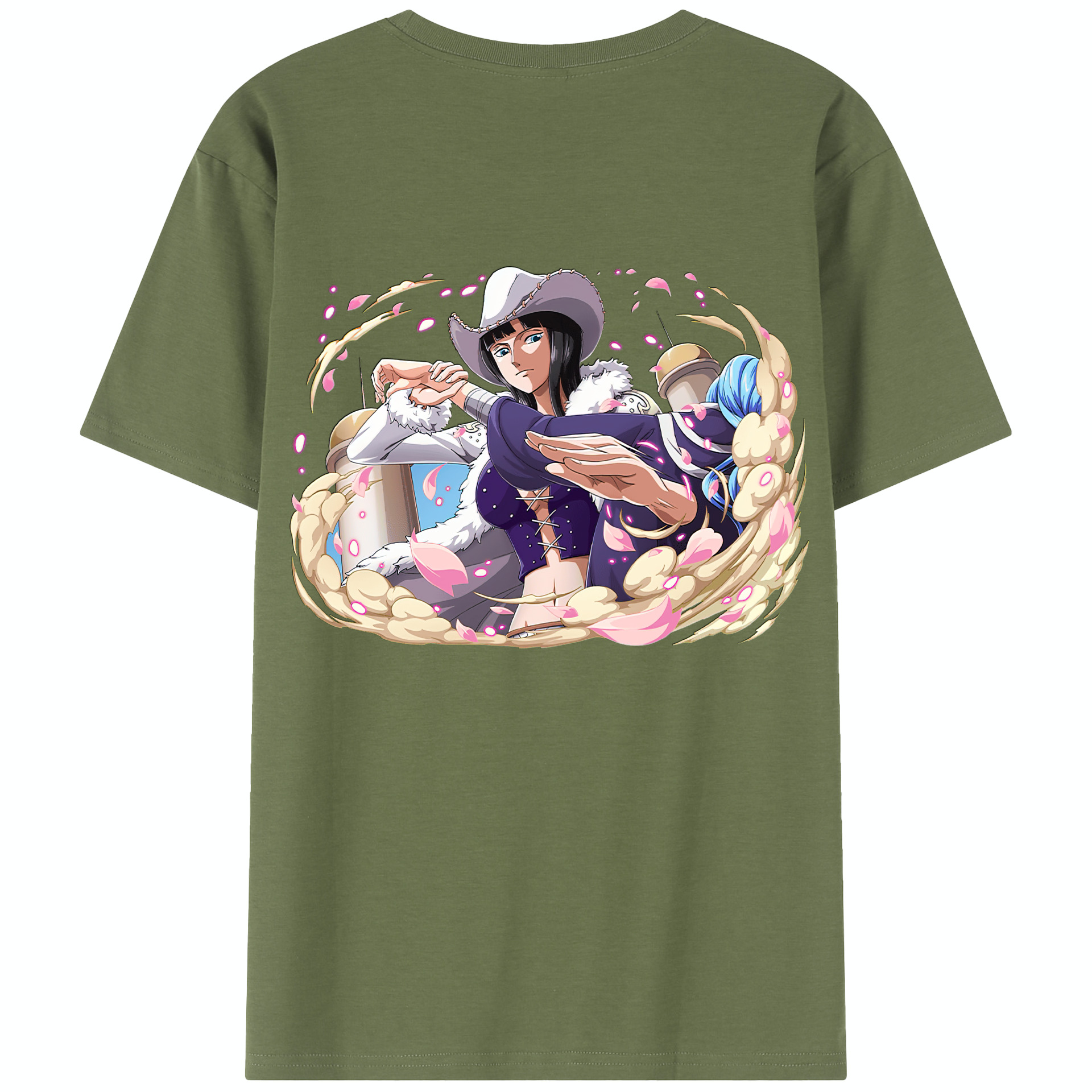 ワンピース ニコ・ロビン ONE PIECE Nico Robin 綿100％半袖Tシャツ（背面プリント）